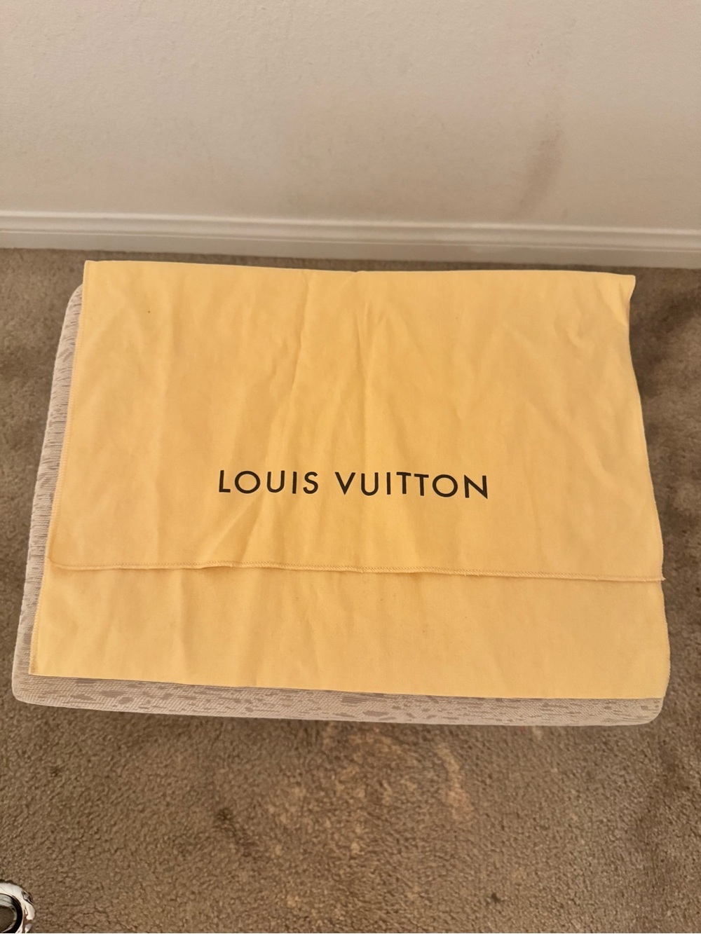 Louis Vuitton Pale Yellow Storage Dust Cover with Logo
